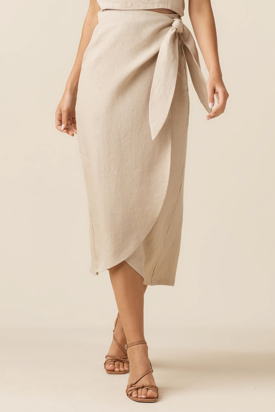 The Linen Wrap Midi Skirt – VETTA